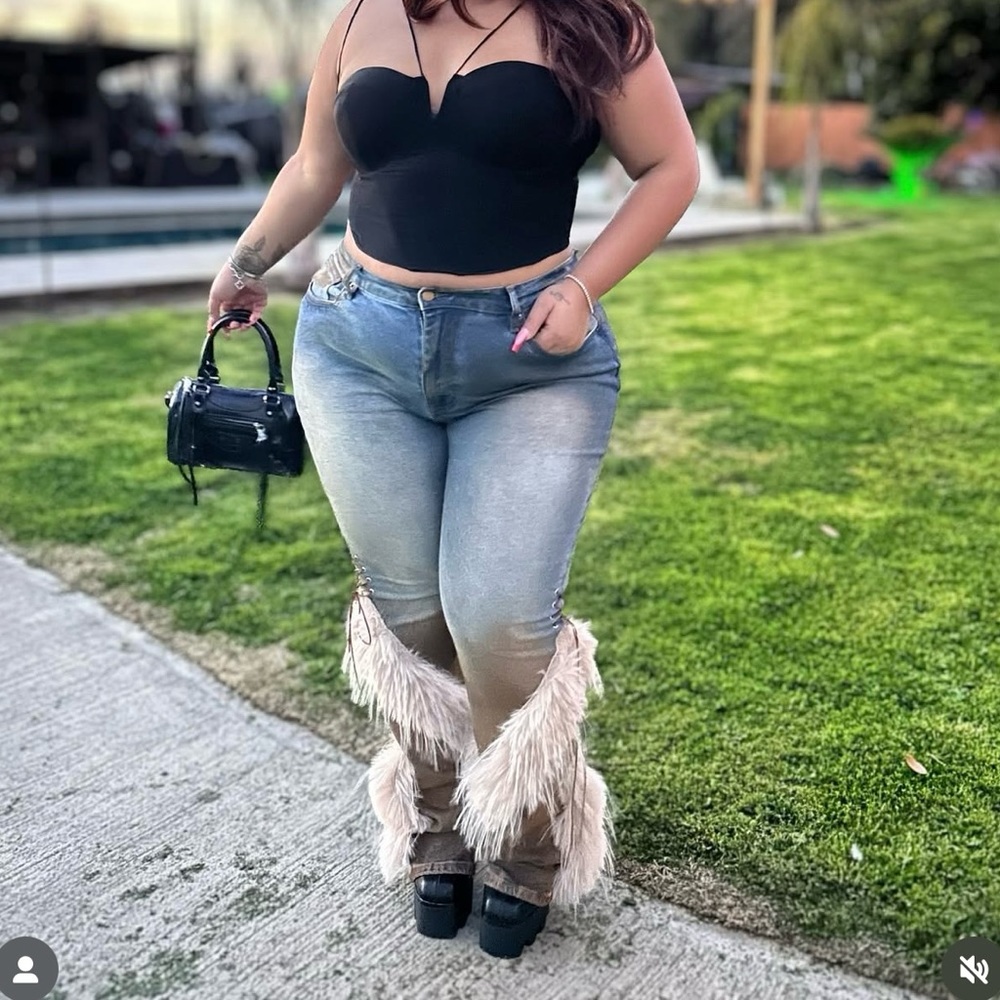 Blue Fringe Jeans